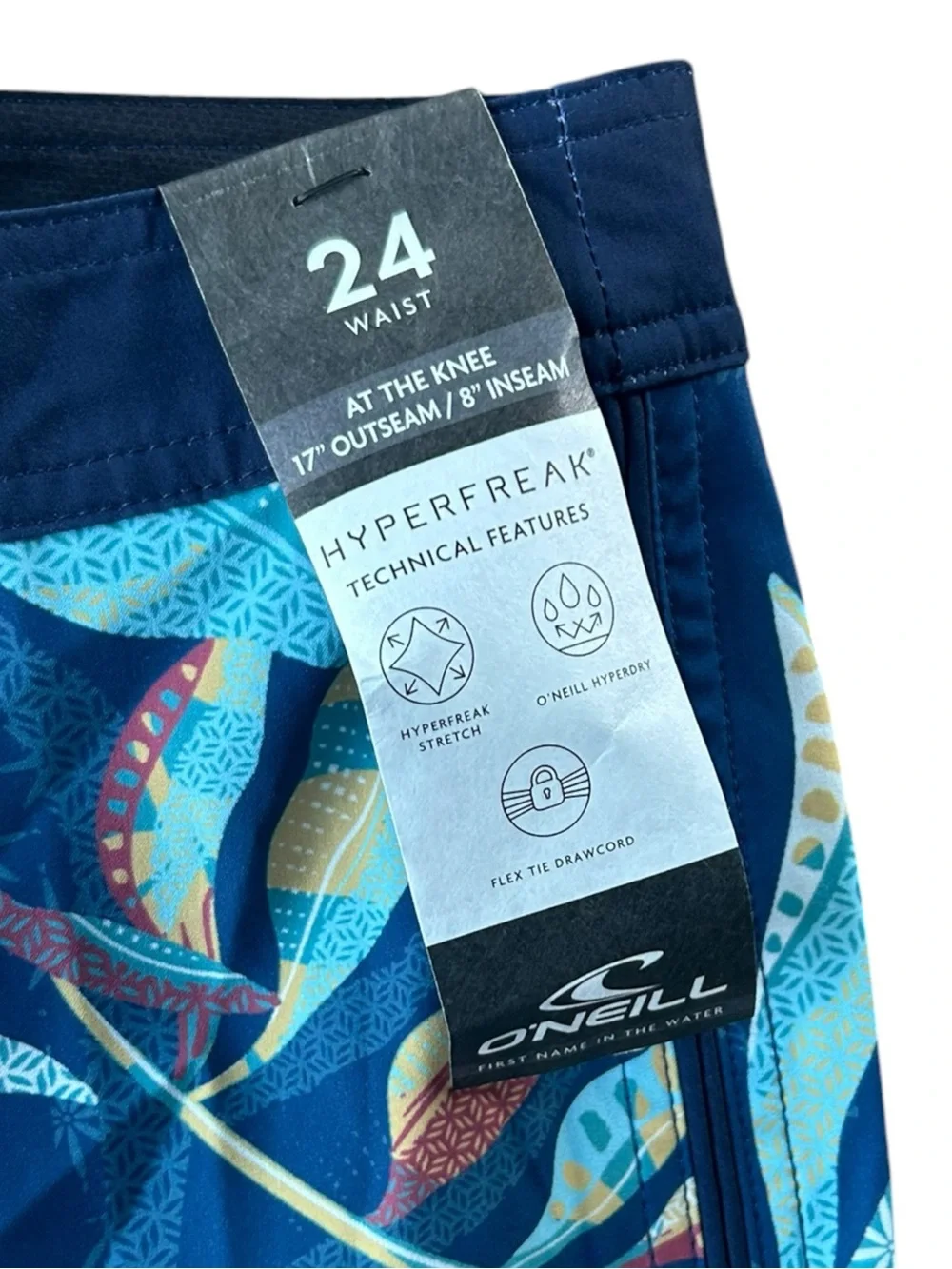 NWT O'Neill Boys Tropical Navy Hyperfreak Surf Boardshorts Size 8/10 Youth